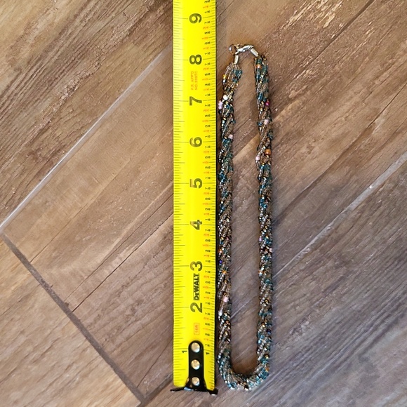 Vintage Multicolored & Multistrand Twisted Seed Bead Necklace, Lobster Clasp - Picture 7 of 7